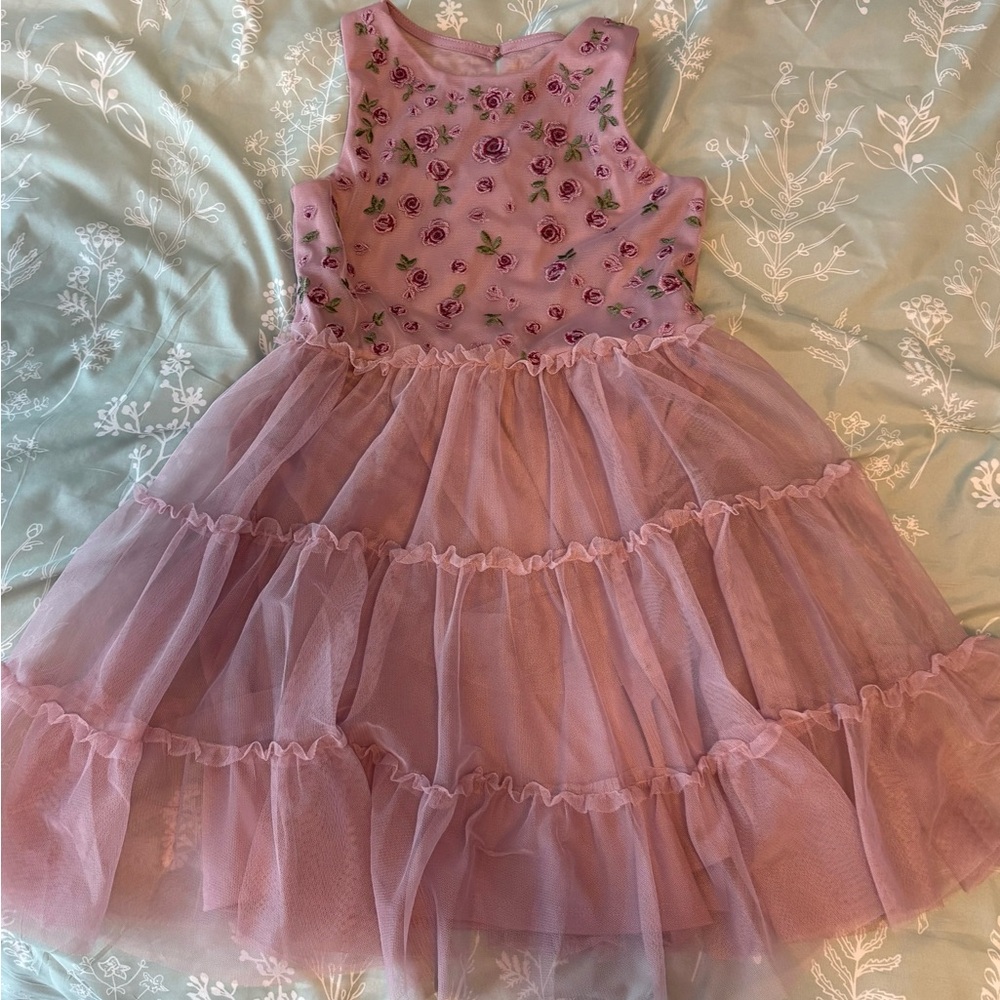 Cat & Jack Pink Floral Tiered Dress